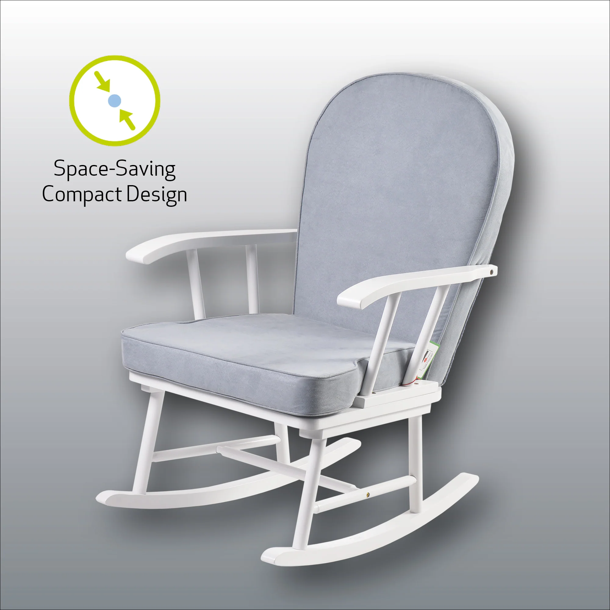 Dalby Nursing Rocking Chair - White/Cloud Grey - Image 3