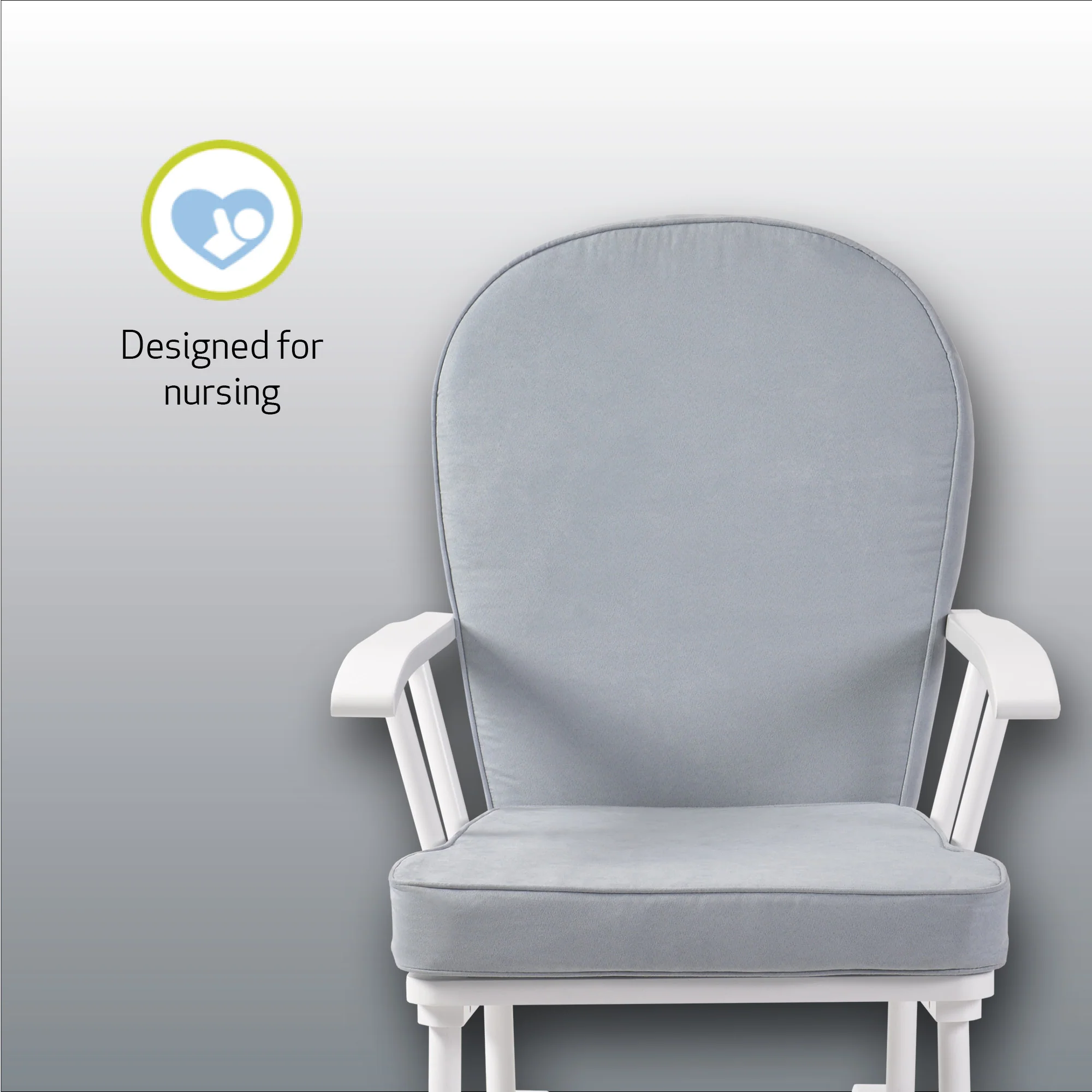 Dalby Nursing Rocking Chair - White/Cloud Grey - Image 5