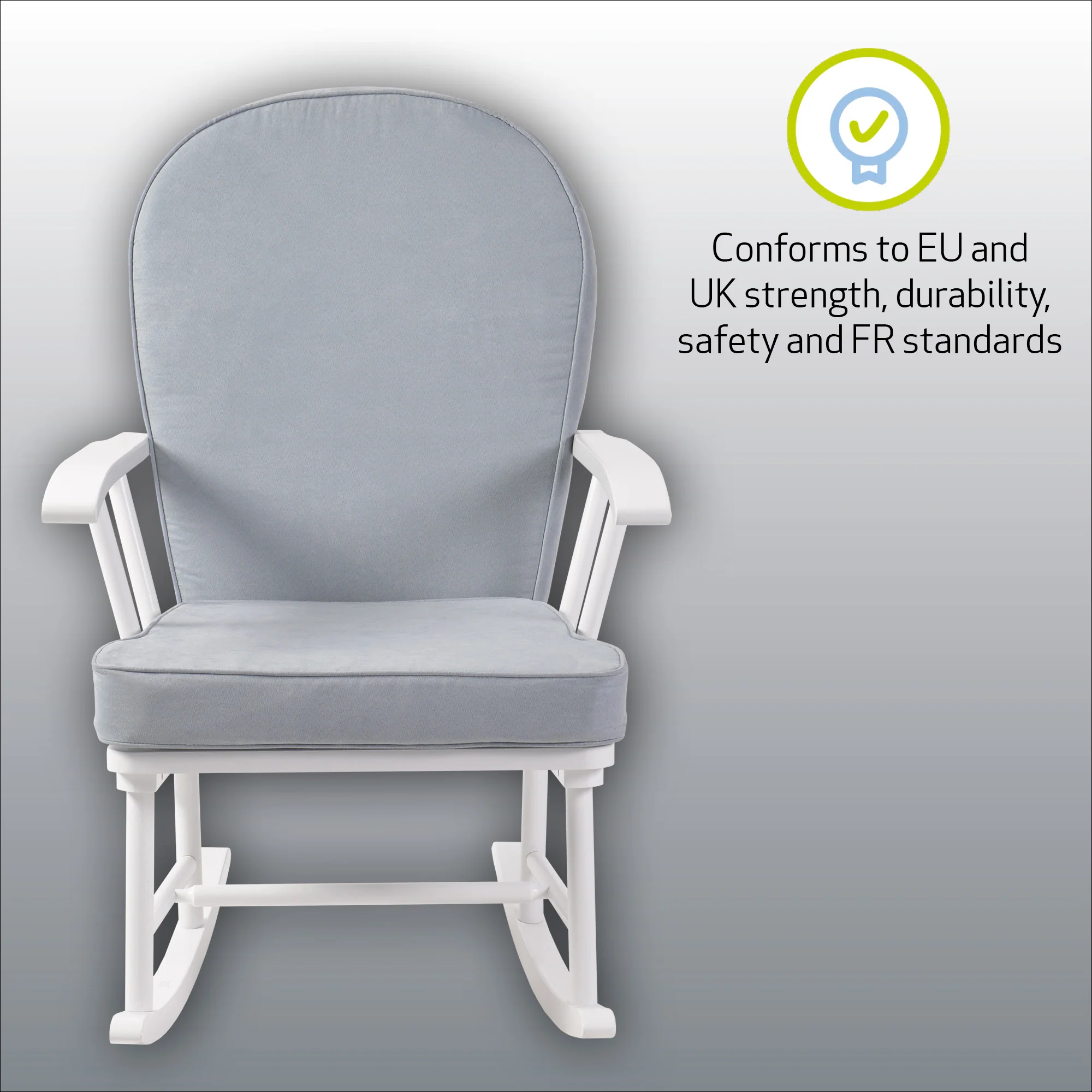 Dalby Nursing Rocking Chair - White/Cloud Grey - Image 6
