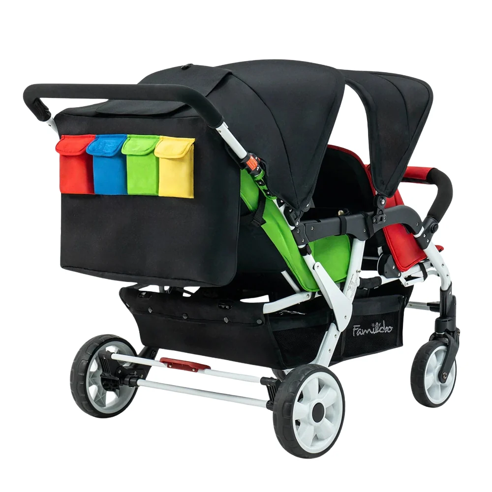 Familidoo 4 Seater Multi Colour Stroller - Plus FREE Rain Cover - Image 4