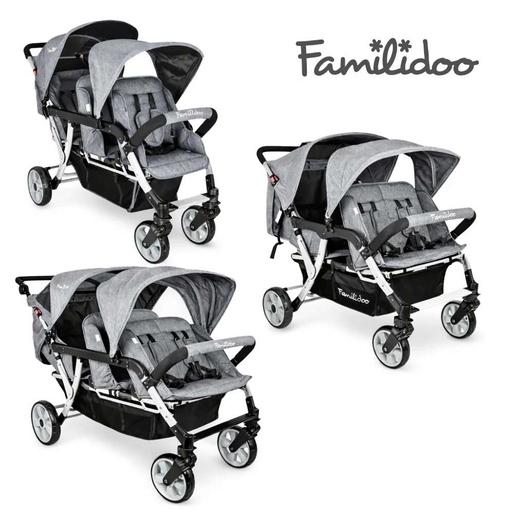Familidoo 4 Seater Multi Colour Stroller - Plus FREE Rain Cover - Image 16