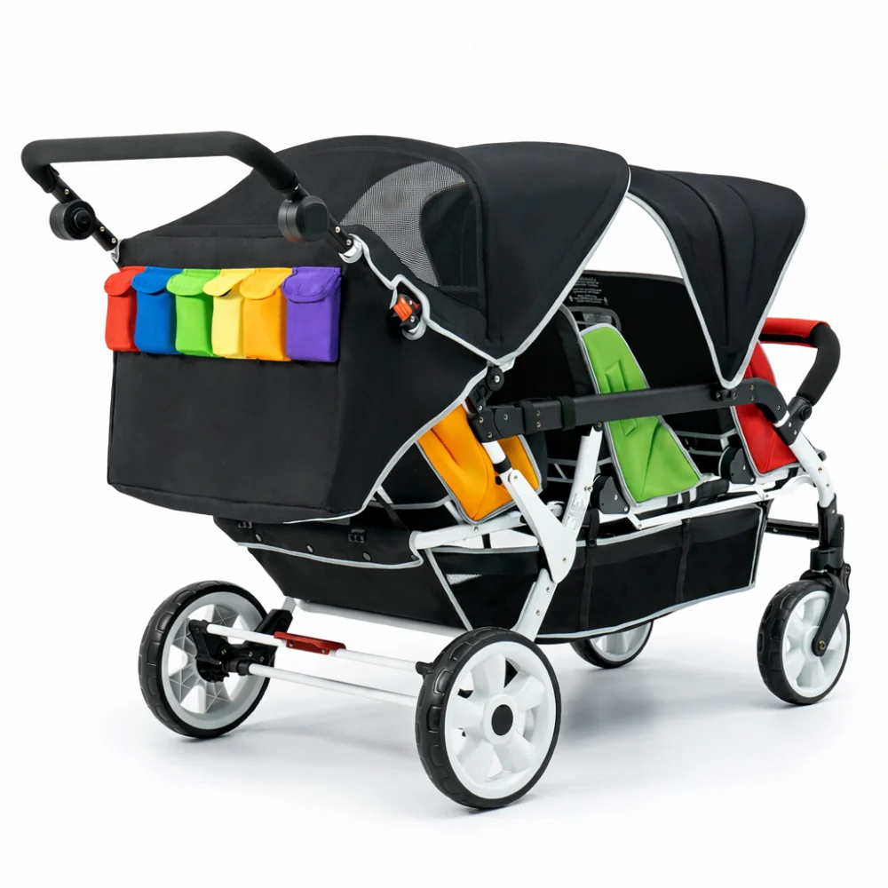 Familidoo 6 Seater Multi Colour Stroller - Plus FREE Rain Cover - Image 3