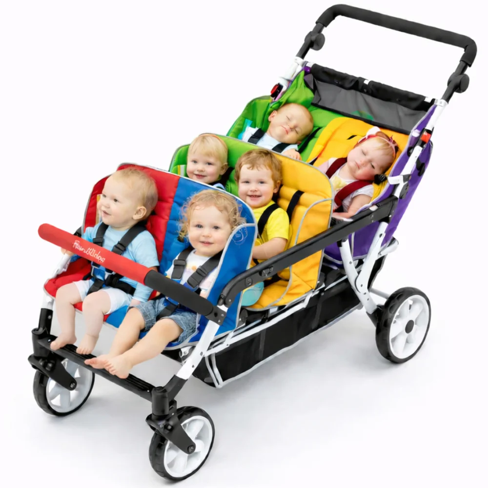 Familidoo 6 Seater Multi Colour Stroller - Plus FREE Rain Cover - Image 7