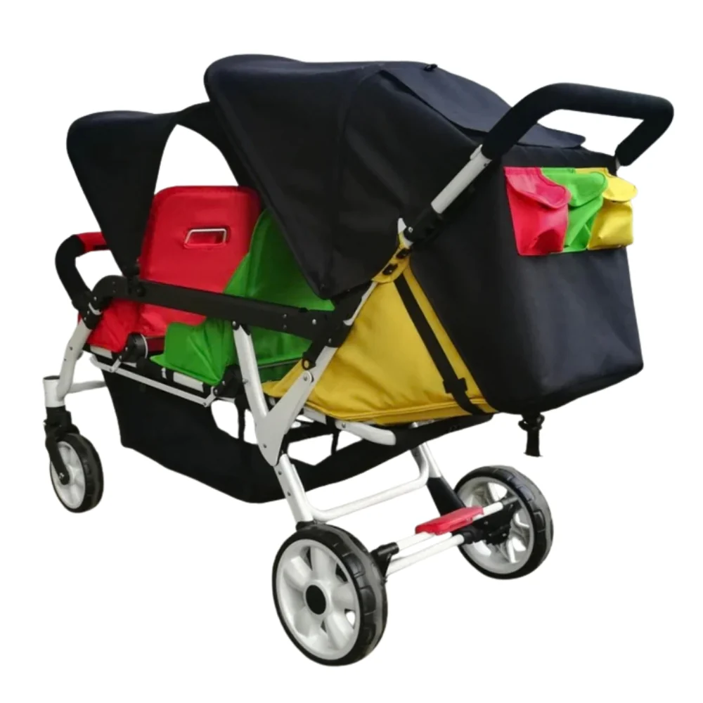 Familidoo 3 Seater Multi Colour Stroller - Plus FREE Rain Cover - Image 9