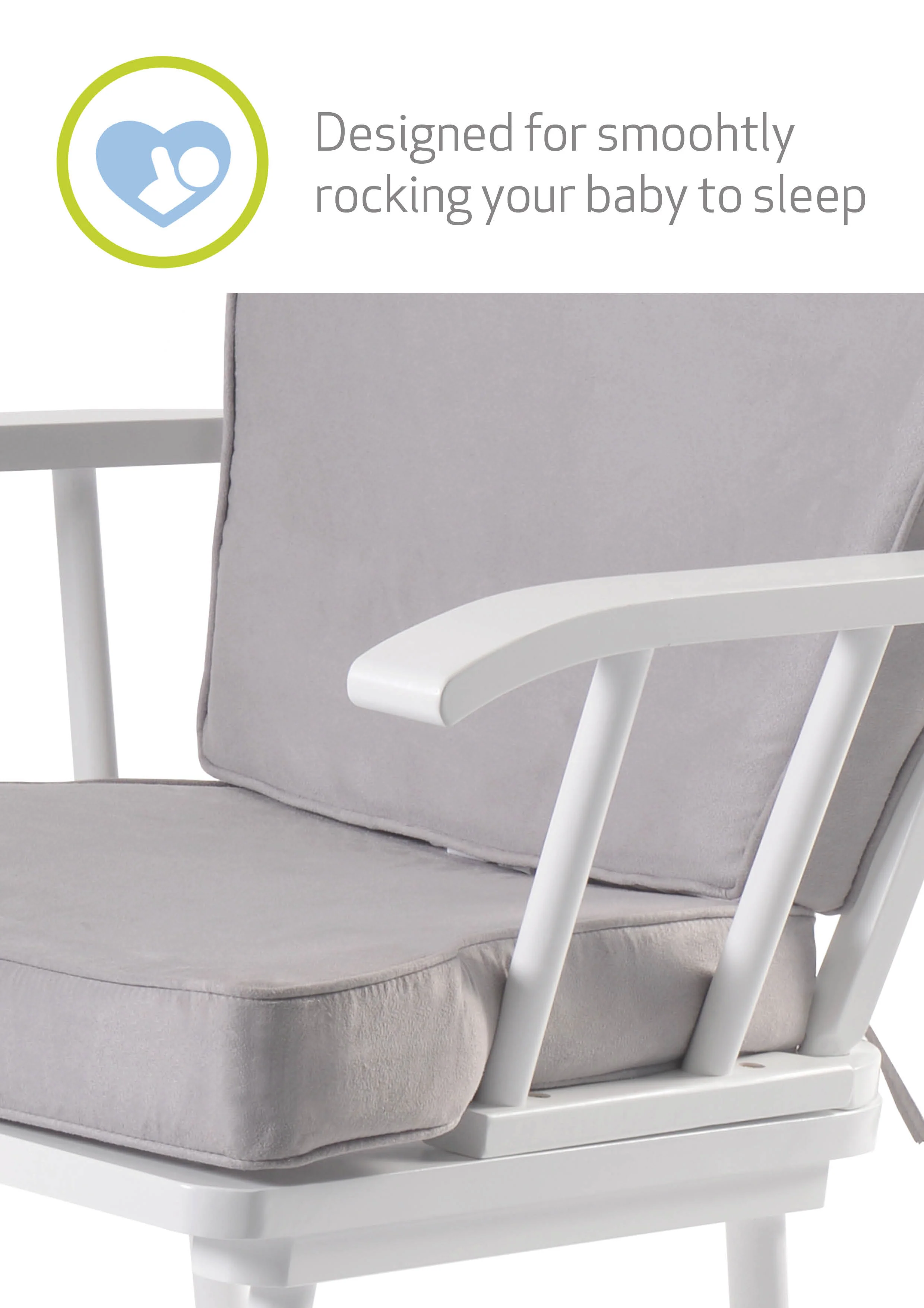 Hart Nursing Rocking Chair - White/Grey - Image 3