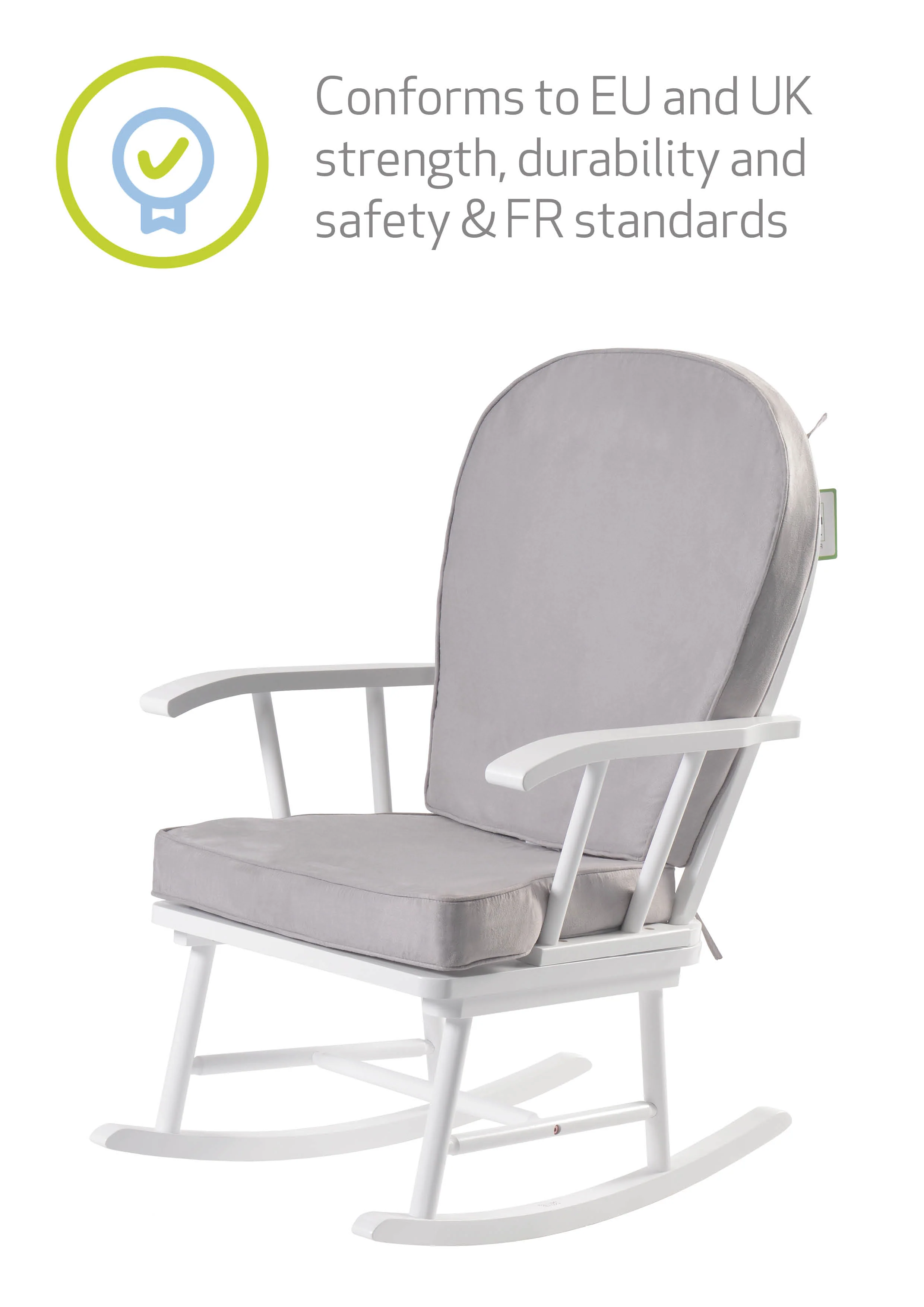 Hart Nursing Rocking Chair - White/Grey - Image 5