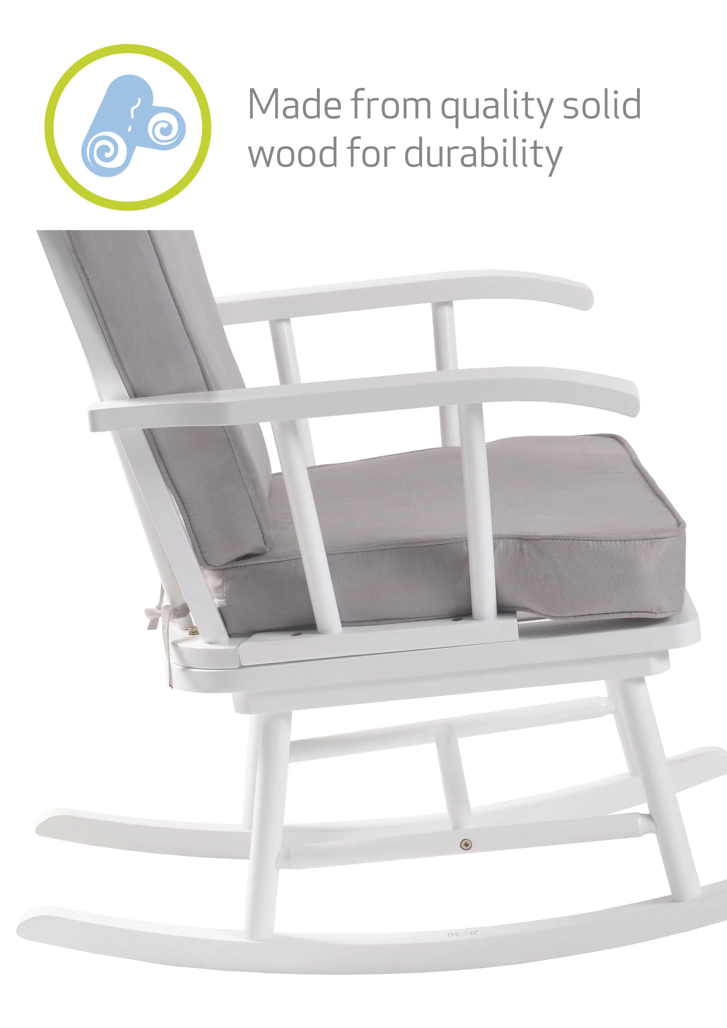 Hart Nursing Rocking Chair - White/Grey - Image 6