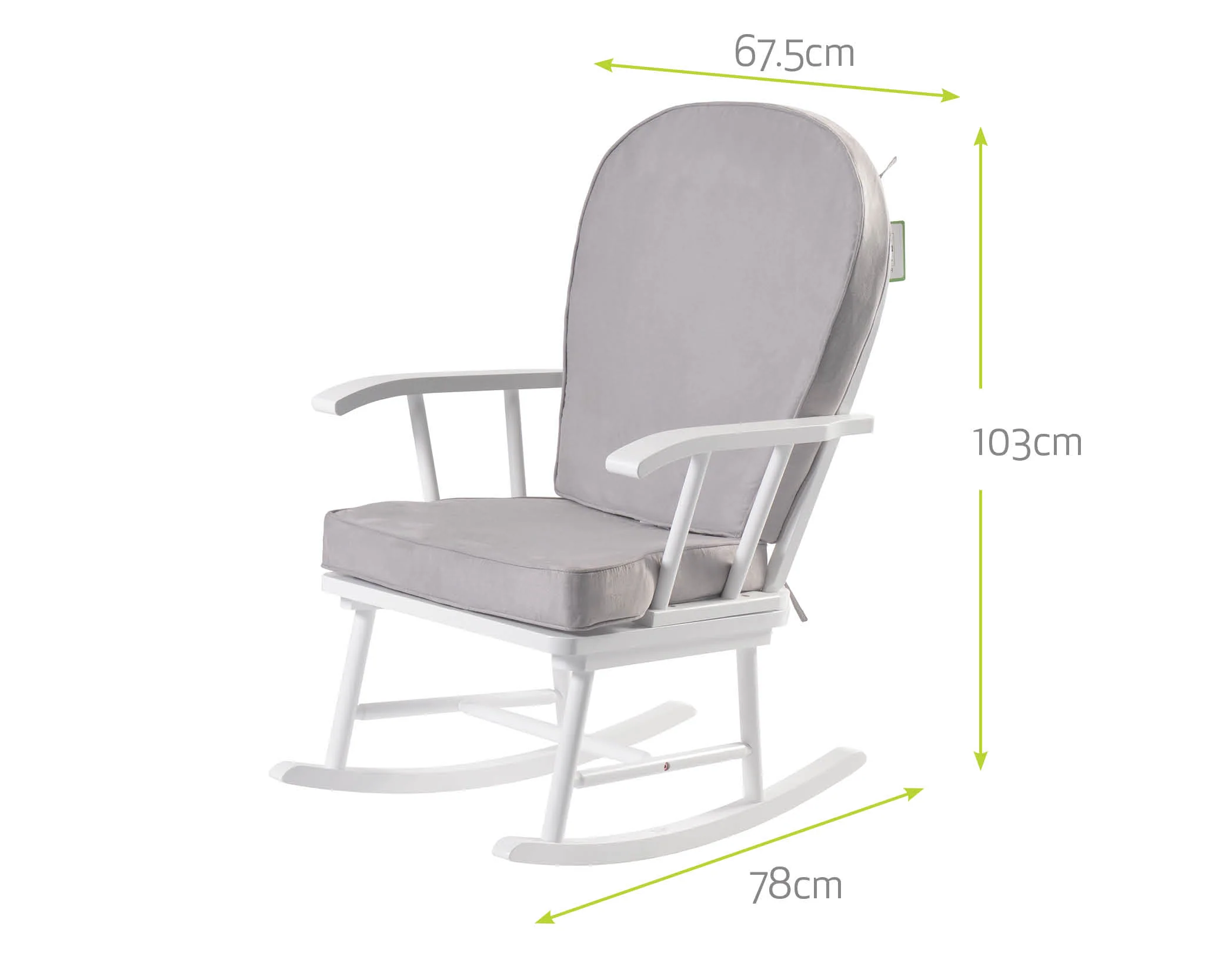 Hart Nursing Rocking Chair - White/Grey - Image 8