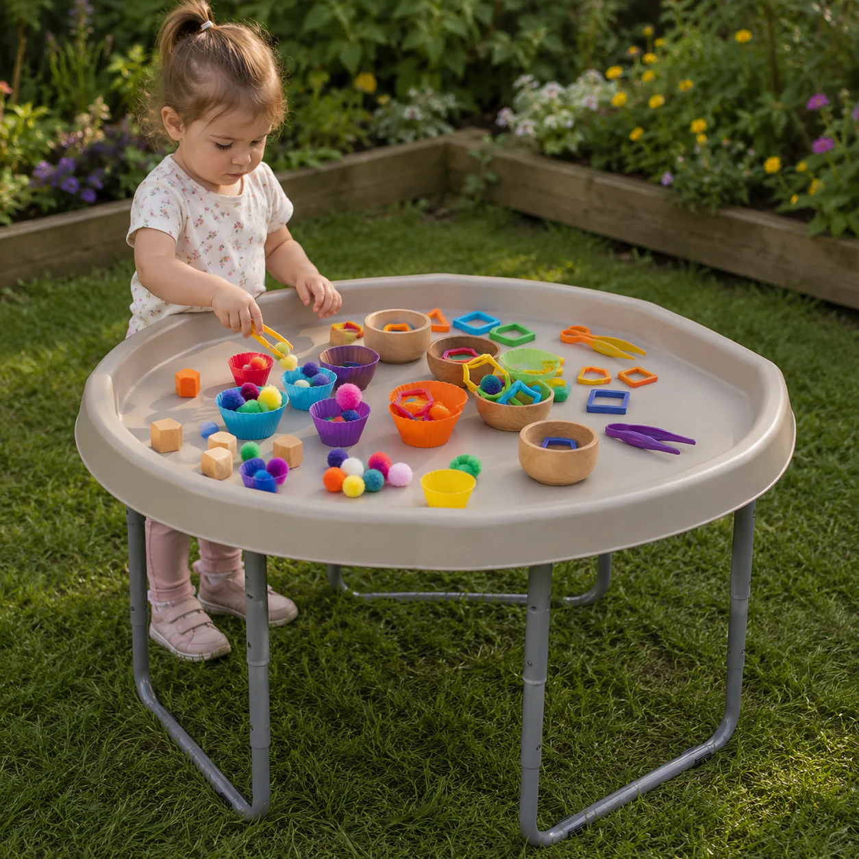 Hexacle Tuff Tray (90cm) and stand - Sand Taupe - Image 2