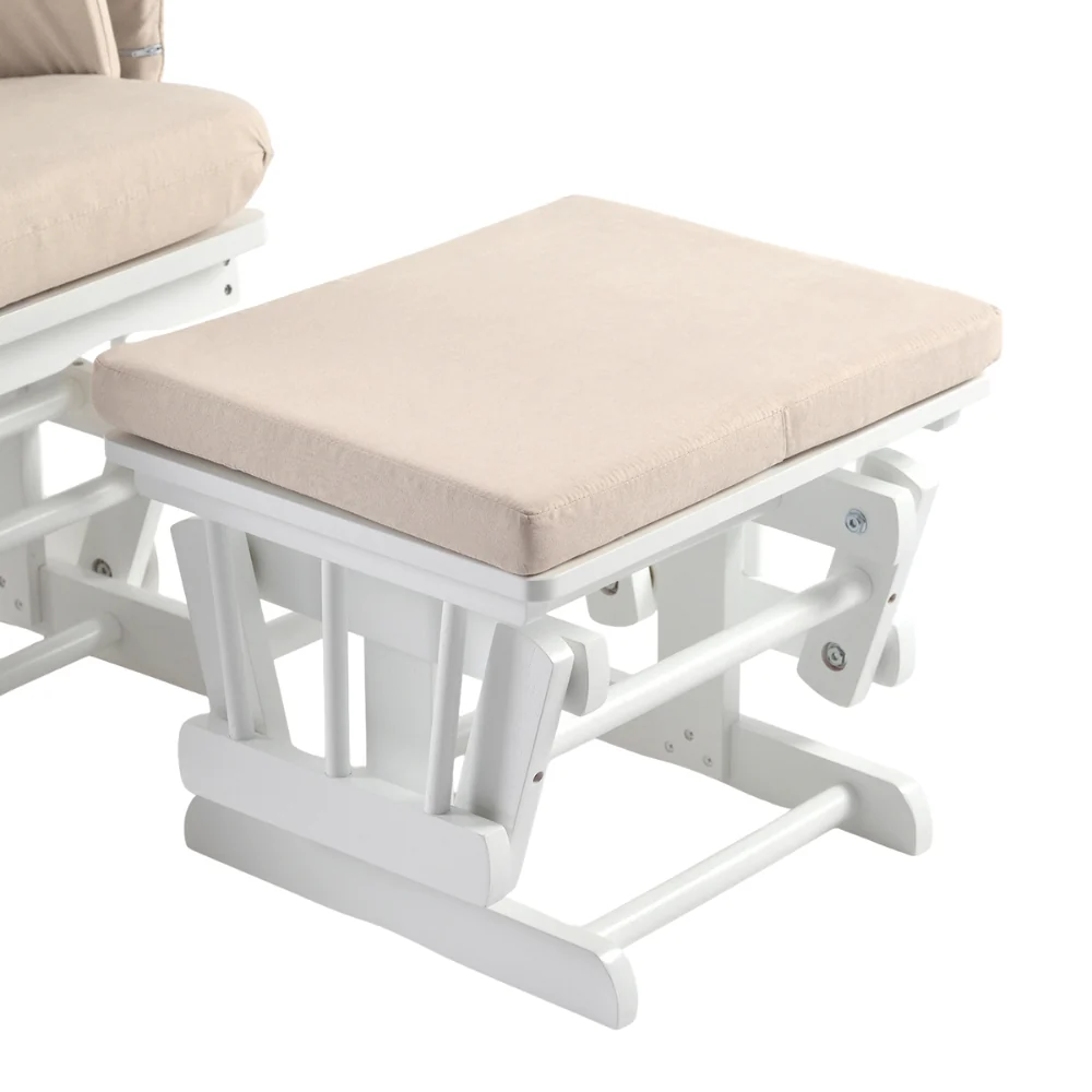 Nursing Chair and Footstool - Mothercare Best Seller - White/Beige - Image 5