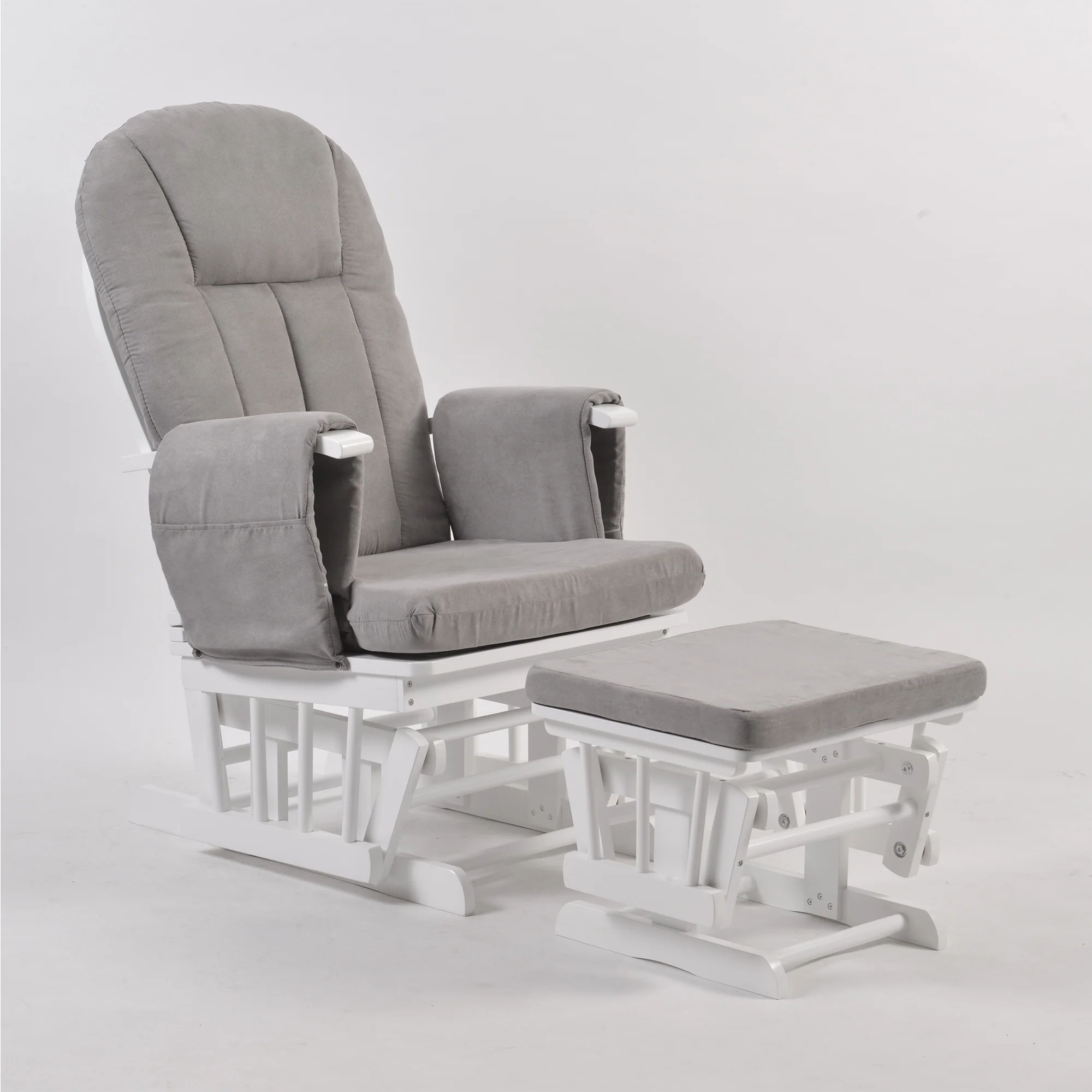 Nursing Chair and Footstool - Mothercare Best Seller - White/Grey - Image 12