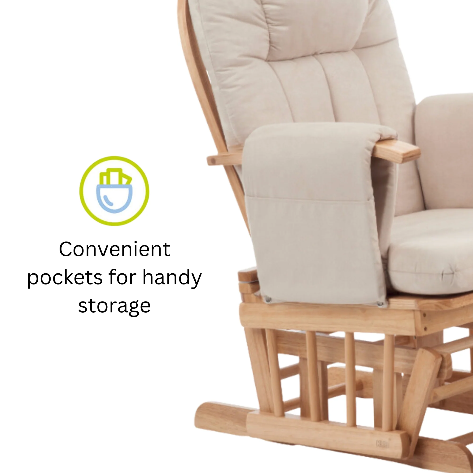 Nursing Chair and Footstool - Mothercare Best Seller - Natural/Beige - Image 4