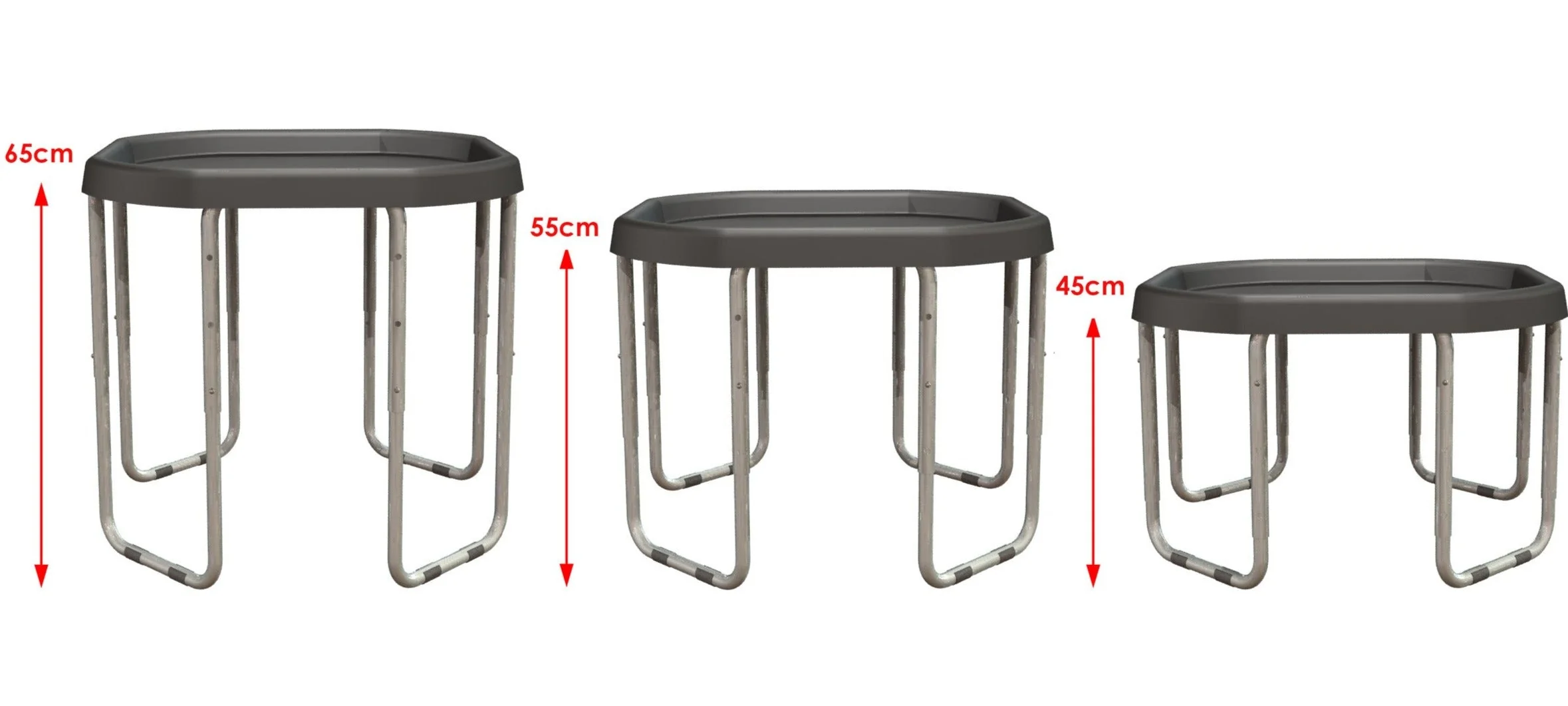 Set of 3 Tuff Trays (70cm) & Stand - Black - Image 11