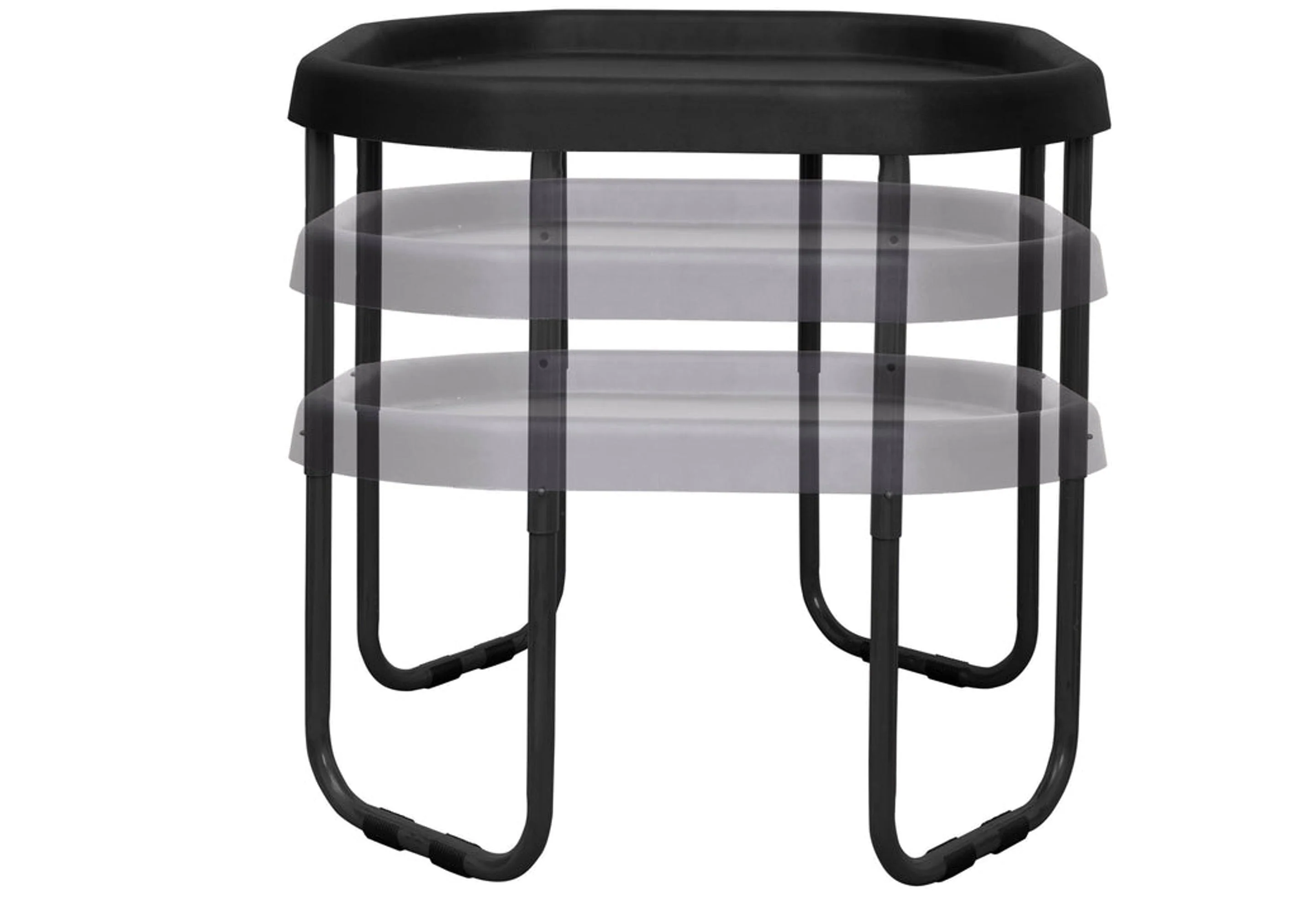Set of 3 Tuff Trays (70cm) & Stand - Black - Image 3