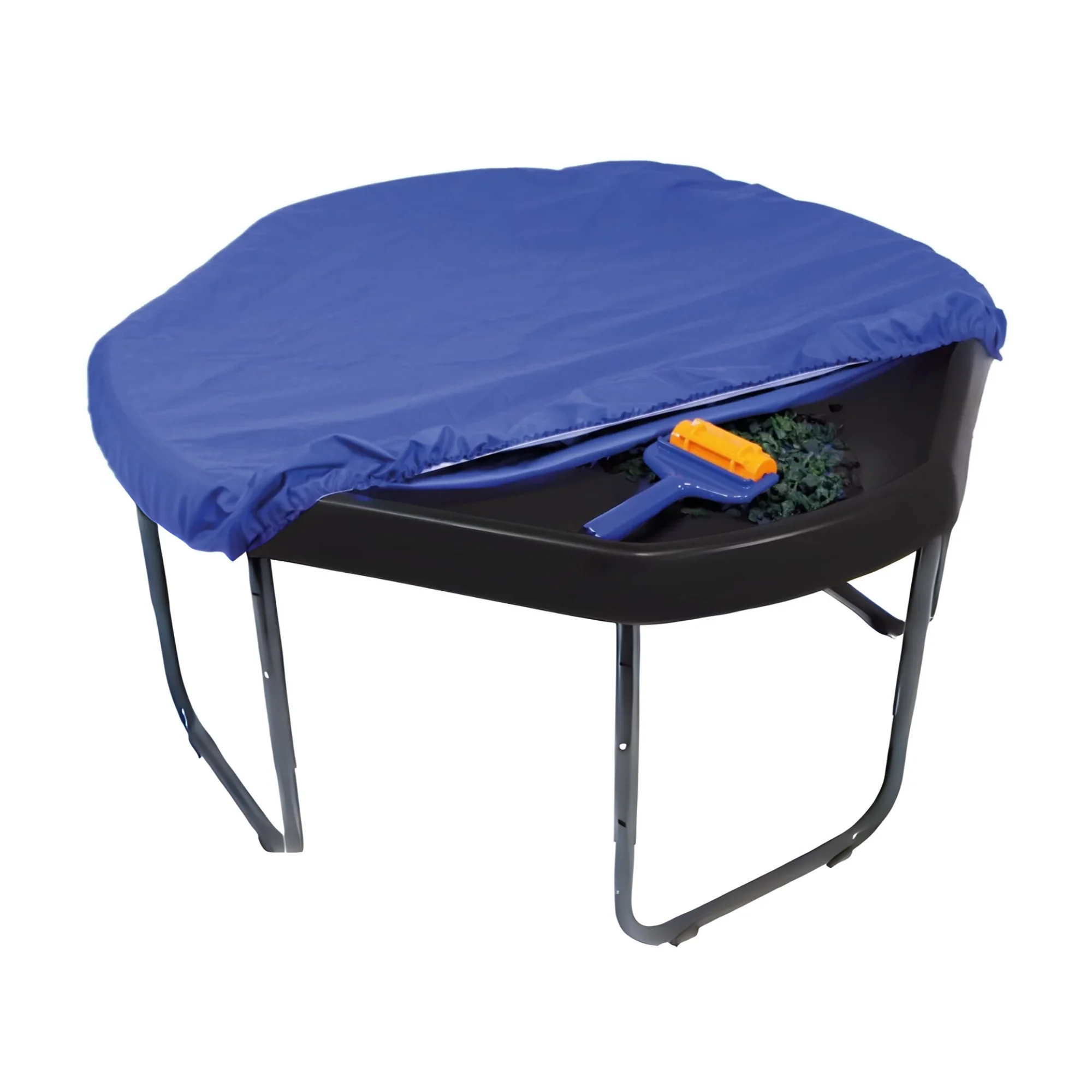 Tuff Tray (100cm), Stand and Water Resistant Cover - Black Tray, Grey Stand, Blue Cover